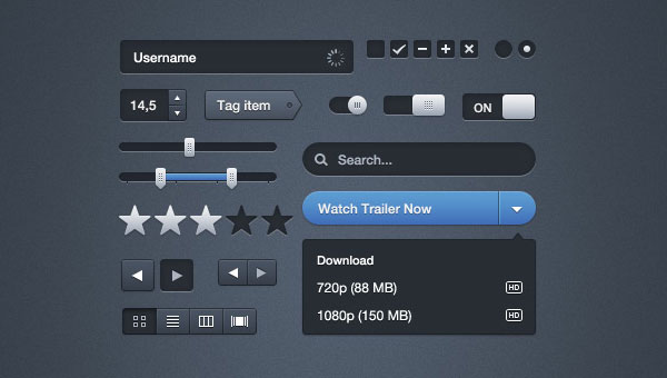 26 Dark Free PSD UI Mockup Interface Kits (PSD) • Market ...