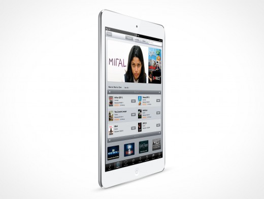 PSD Mockup White Angled iPad Mini