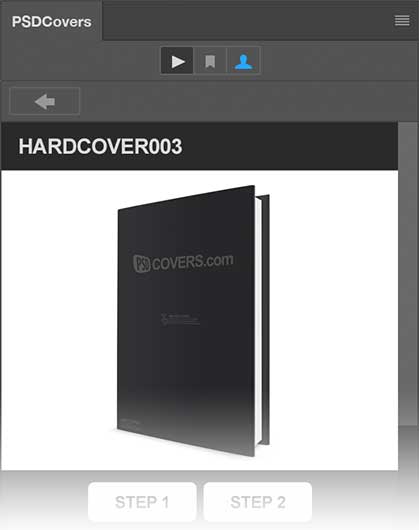 PSDCovers panel preview and mockup details