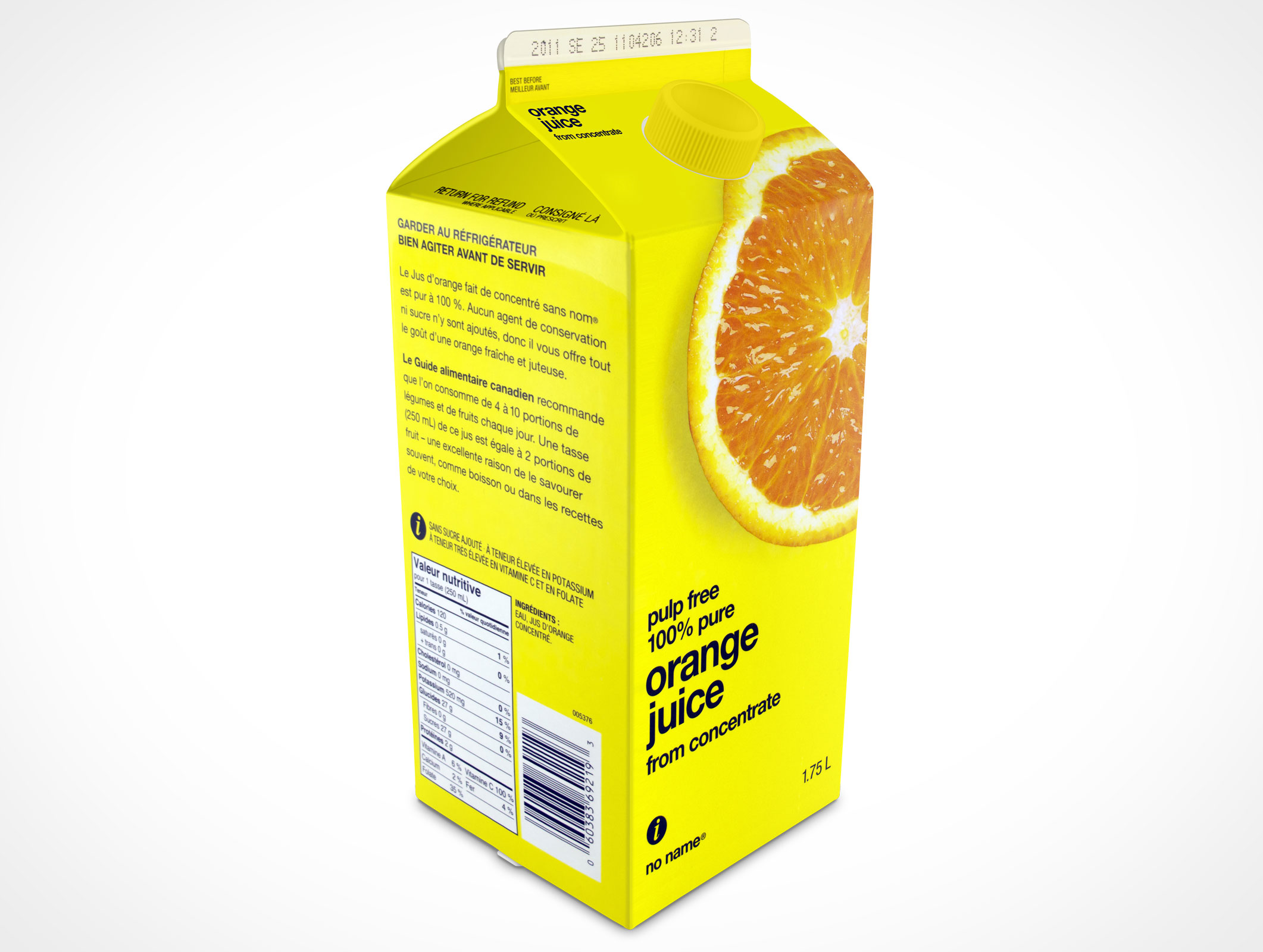 Empty 2L Carton Container template