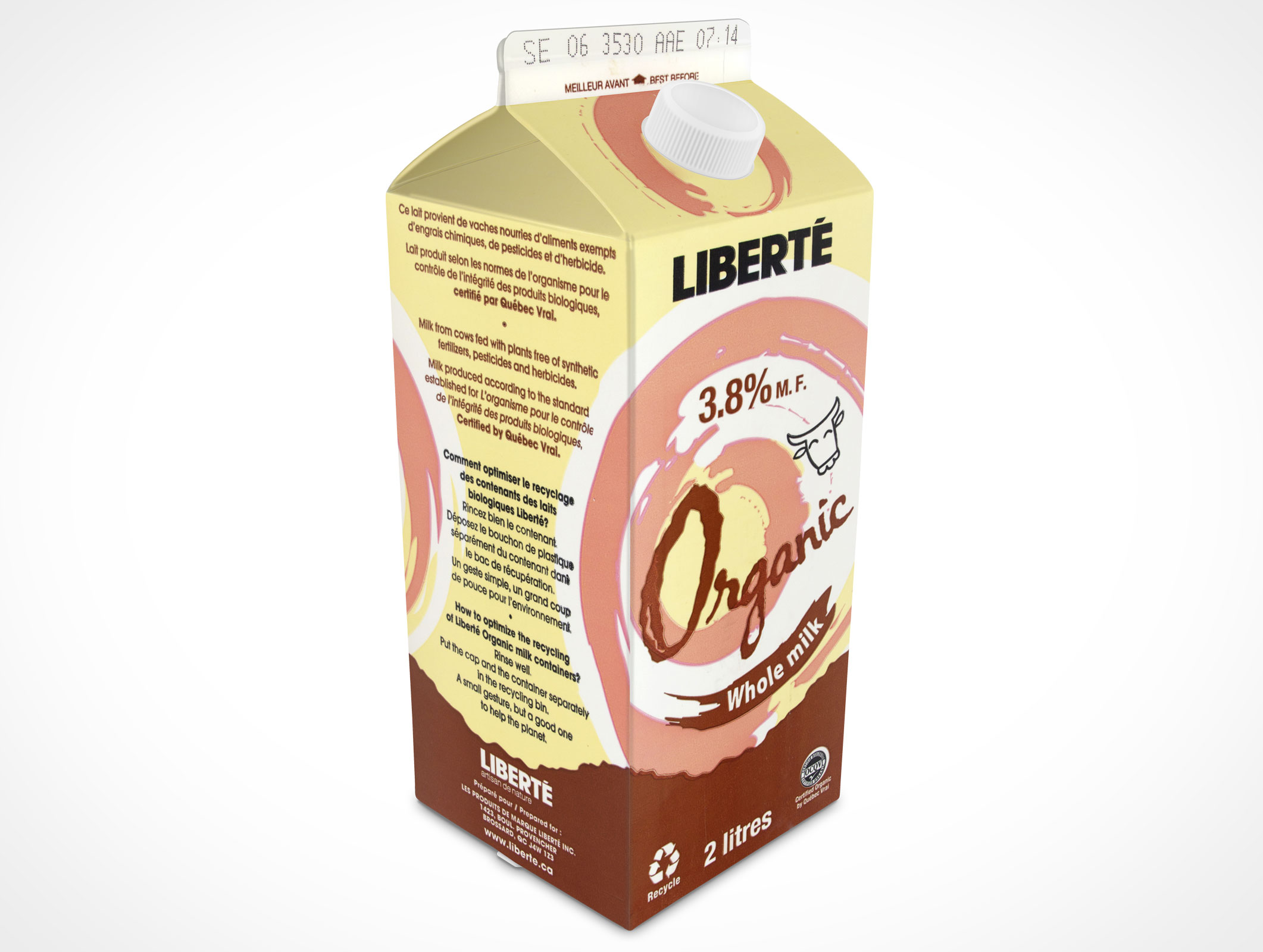 Empty 2L Carton Container template