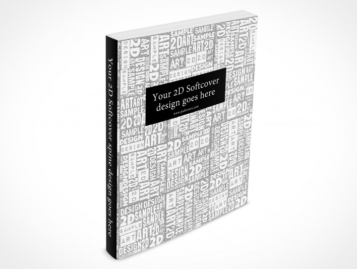 Visualize book covers using this 8.5 X 11 Standing Softcover Mockup 5