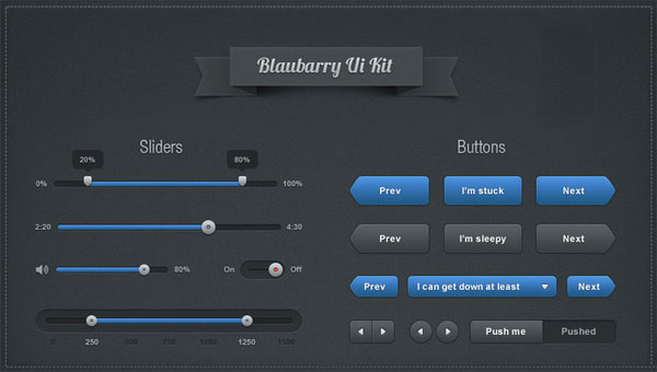 Blauberry PSD UI Interface kit Mockup