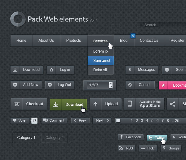 GUI Web Interface Mockup UI (PSD)