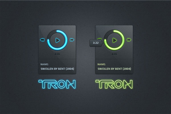 Dark TRON GUI Interface UI (PSD)