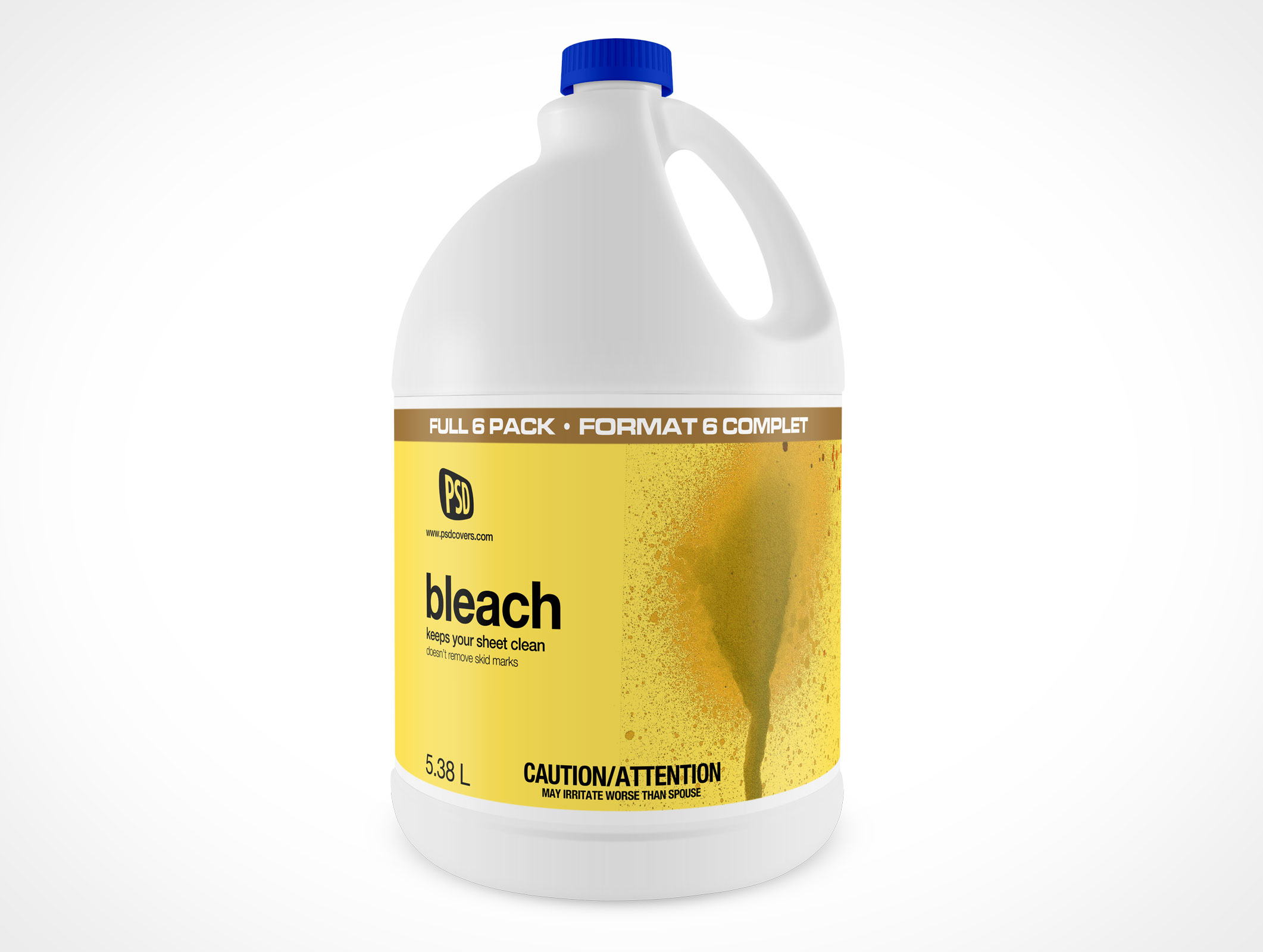 White Bleach Bottle Mockup 6r3