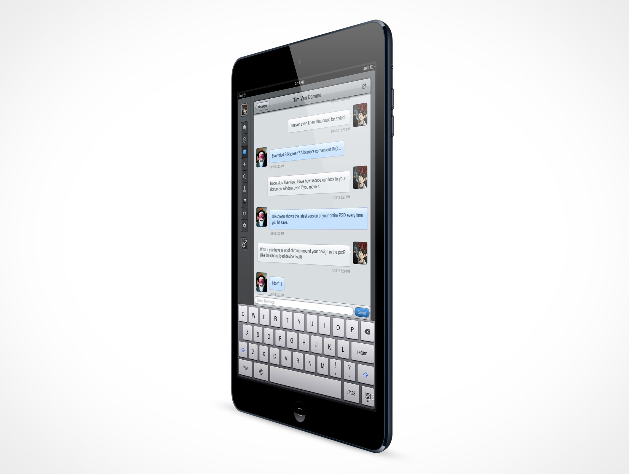 Standing iPad Mini Mockup 3r5