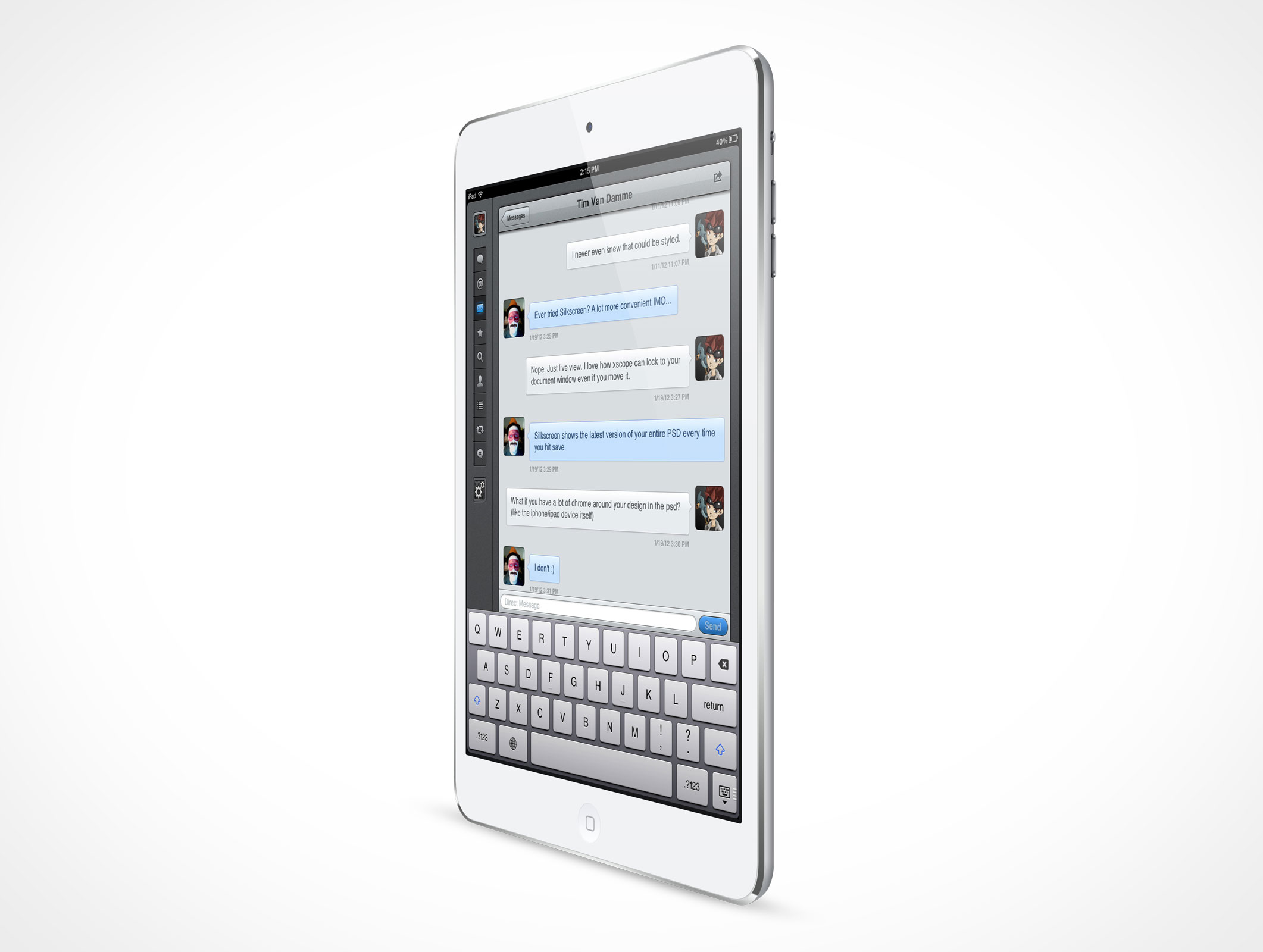 Standing iPad Mini Mockup 5r