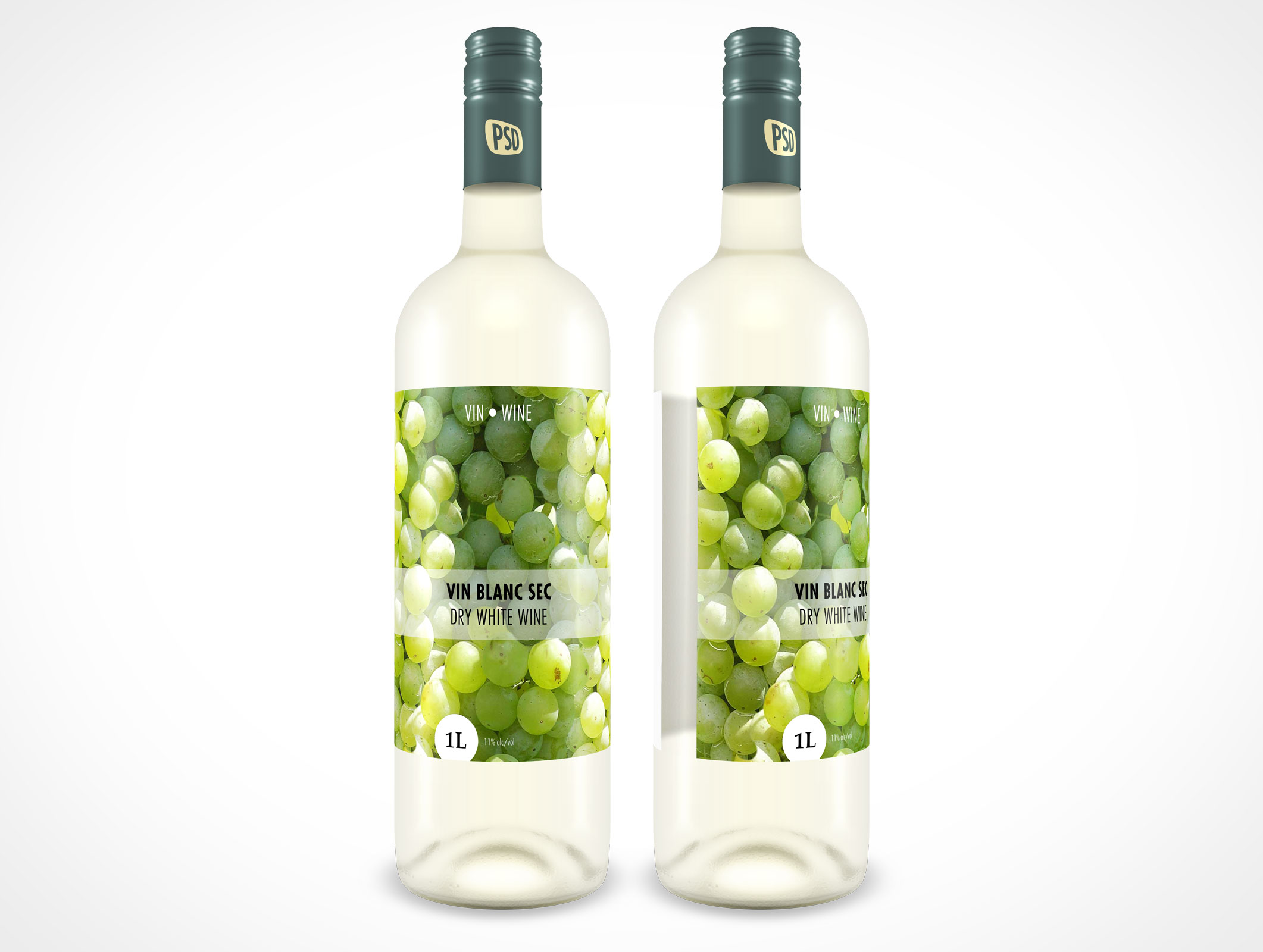 Glass Wine Bottle Mockup 1r