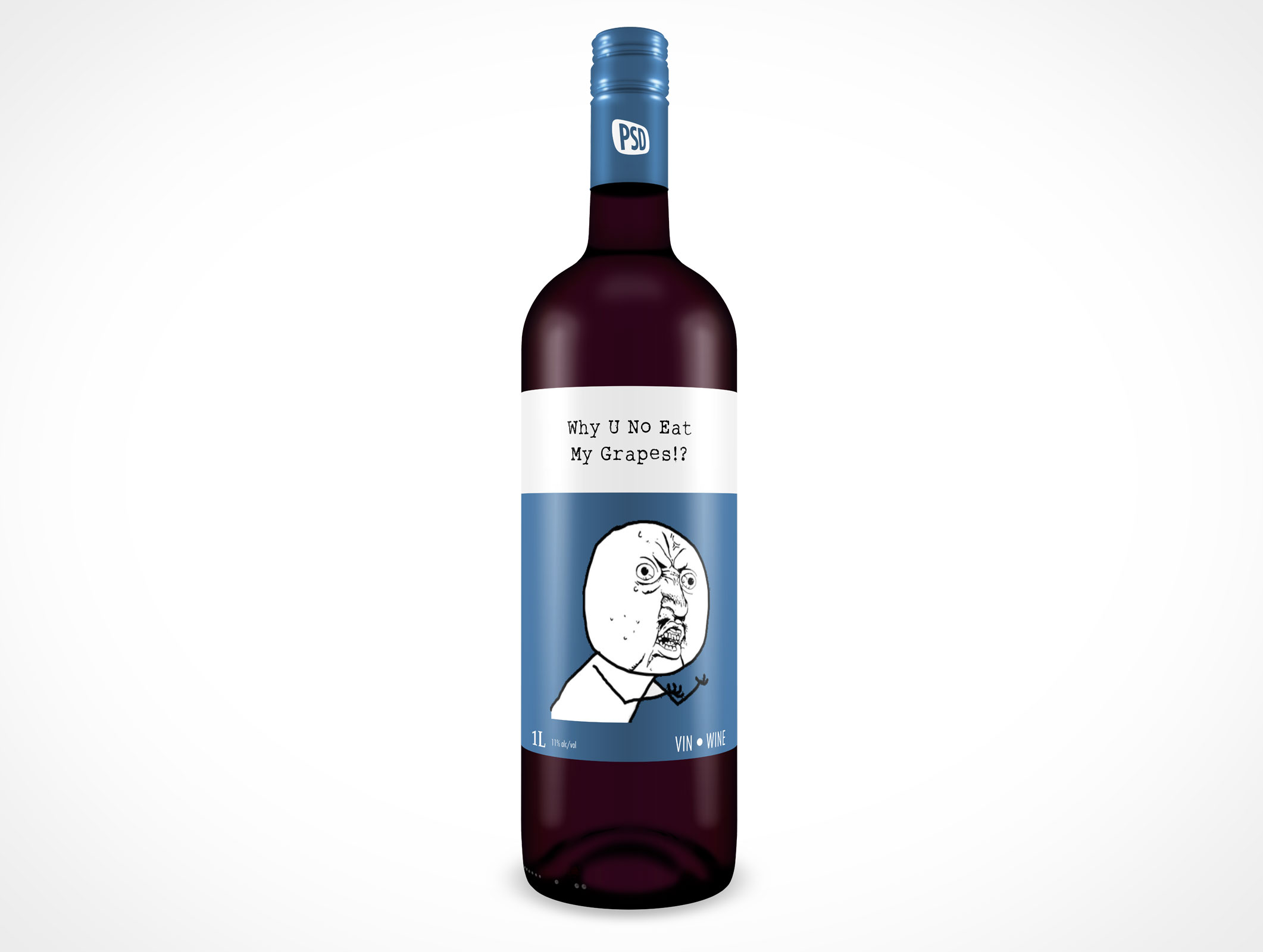 Glass Wine Bottle Mockup 1r3