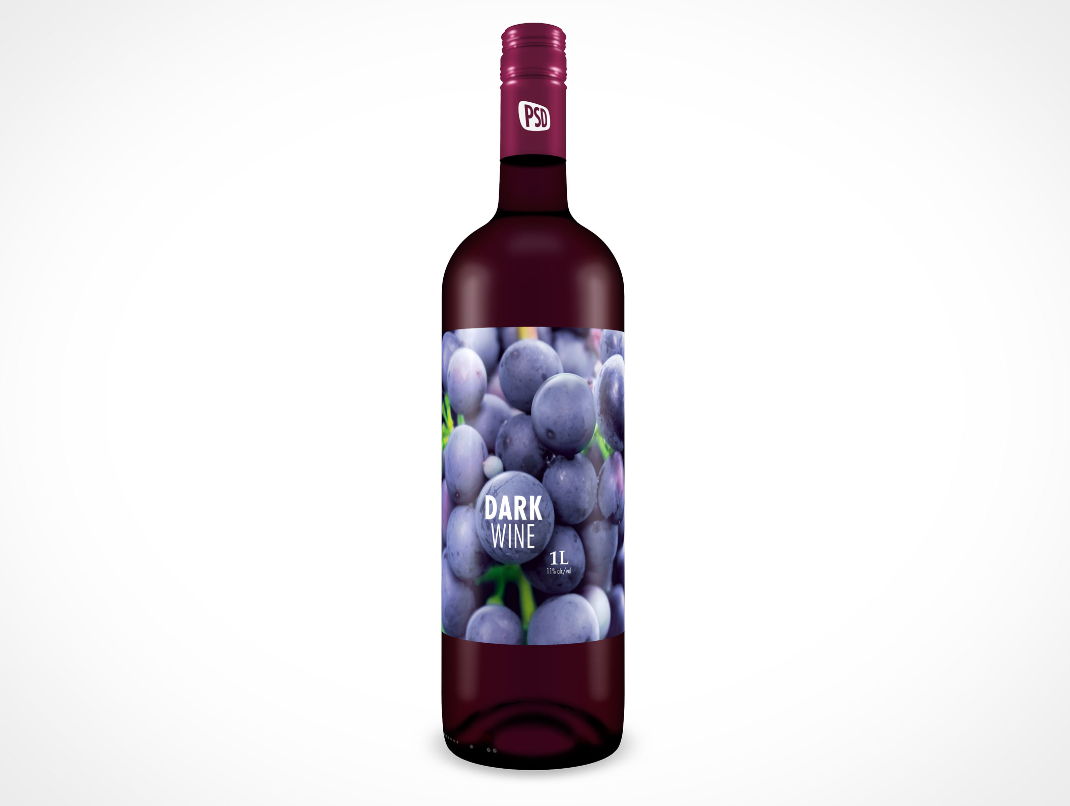 Glass Wine Bottle Mockup 1r4