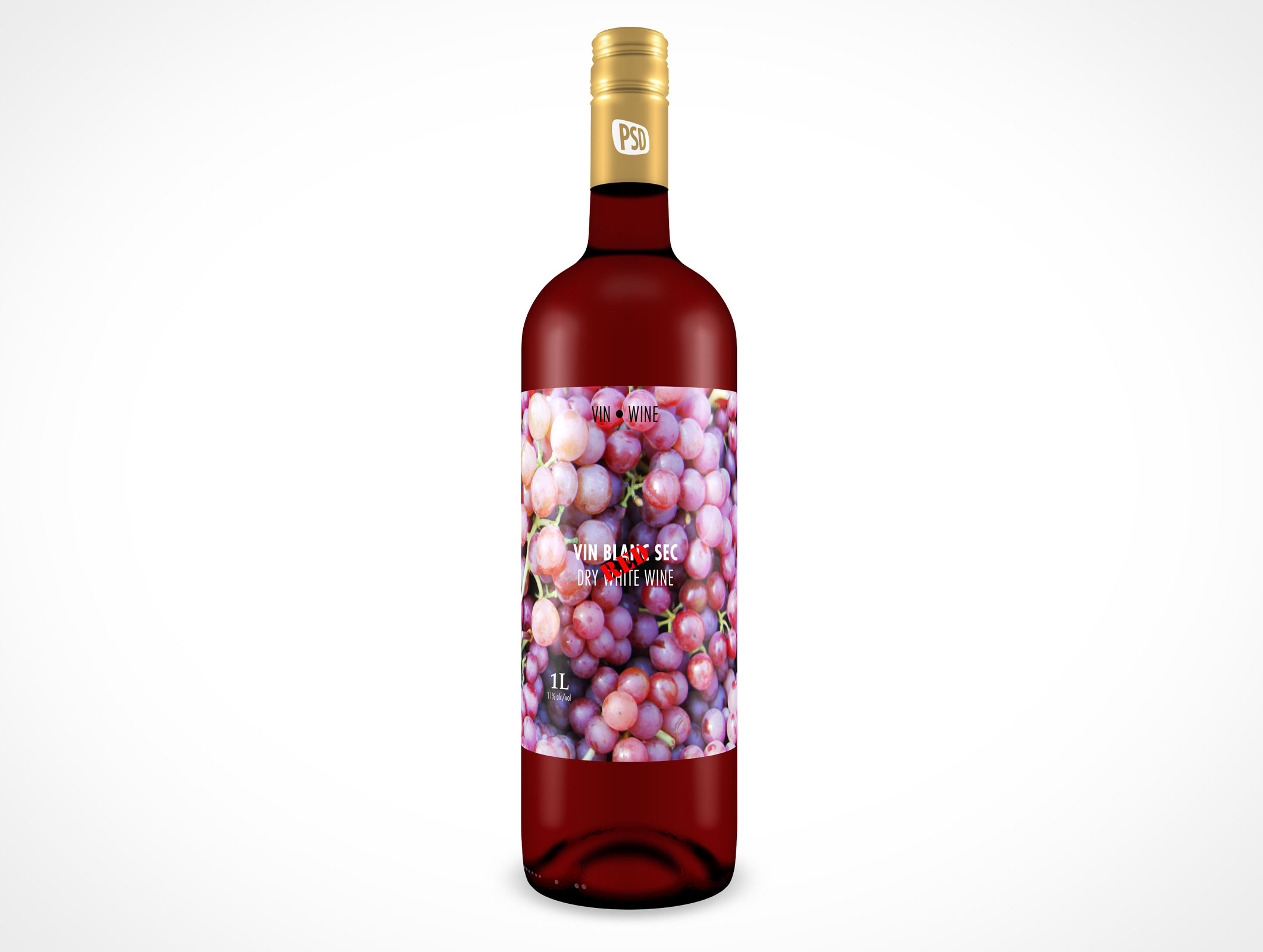Glass Wine Bottle Mockup 1r5