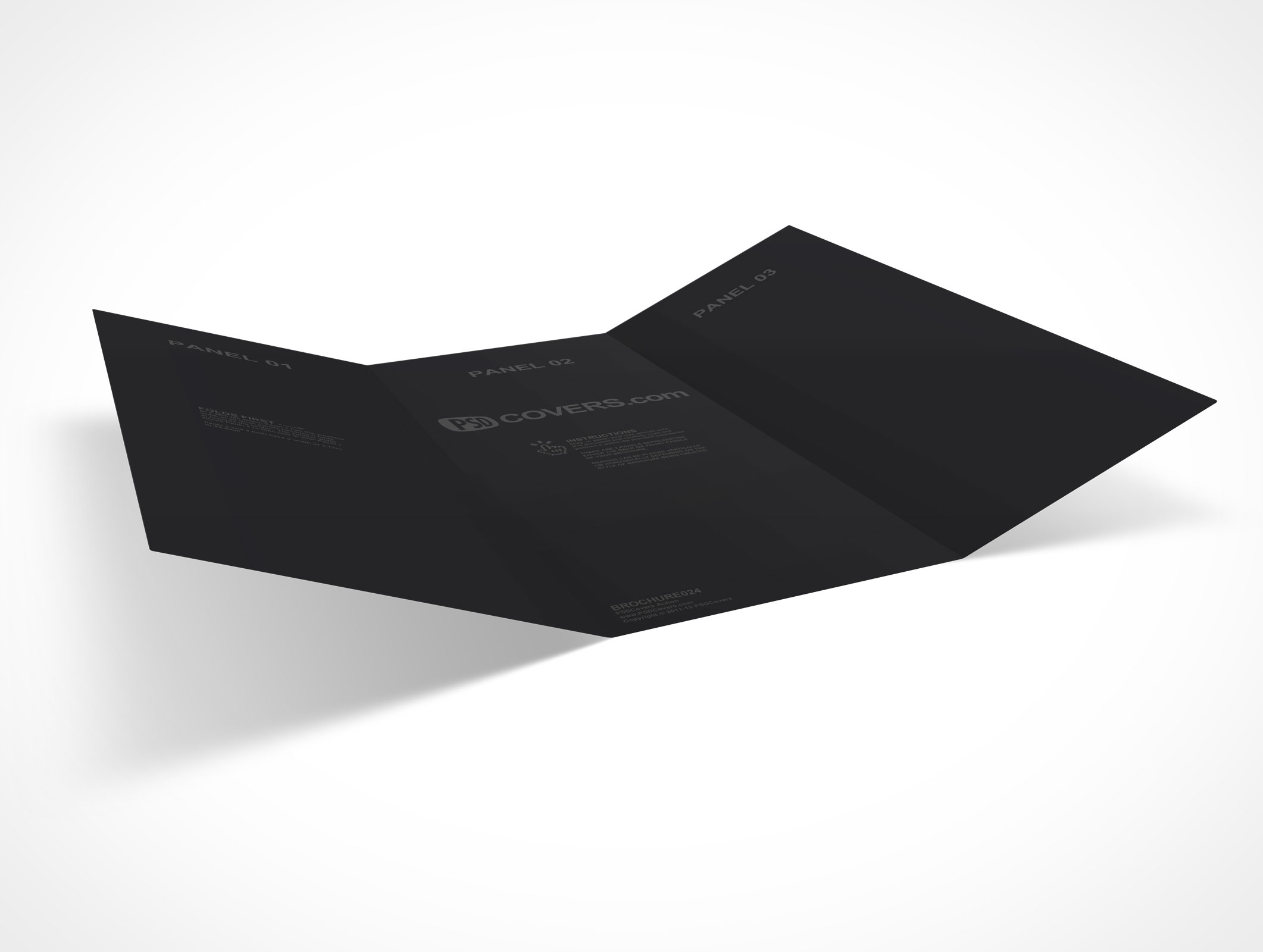 PSD Mockup 3 Panel Tri Fold Brochure Horizontal Flyer Leaflet 8.5x11