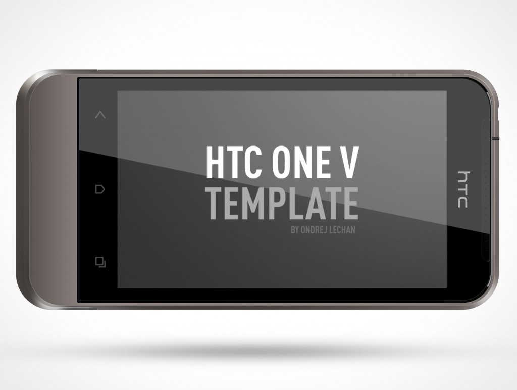 PSD Mockup Android HTC One V Landscape Template