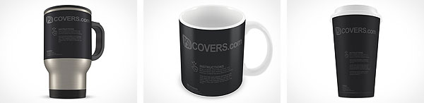 PSD mockup template for mugs and cups stainless, paper and ceramic