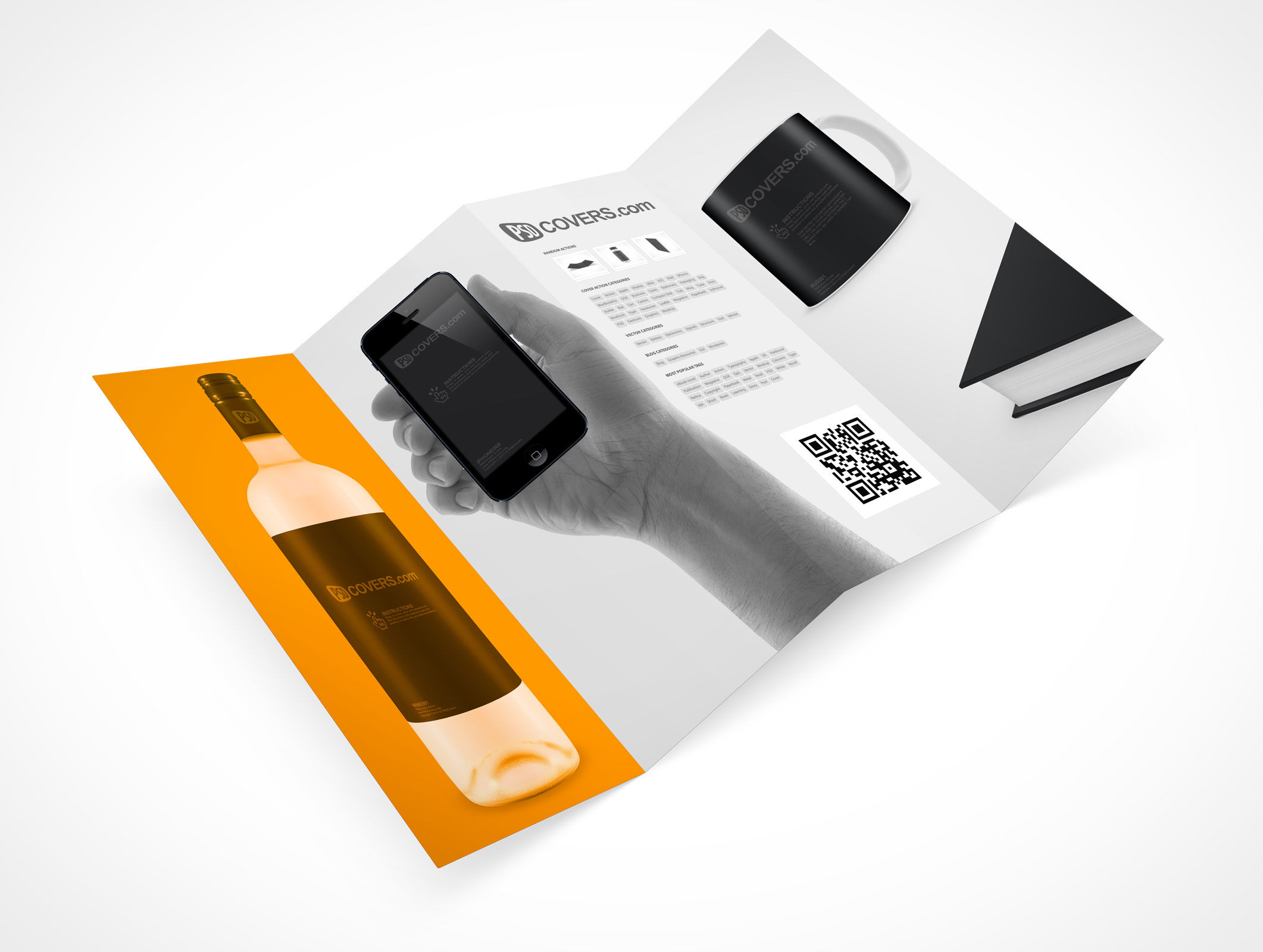 Four Fold Flyer Mockup 4r4