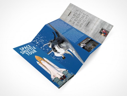 PSD Mockup Template 4 Panel Accordion Flyer Brochure