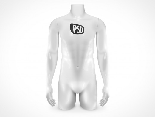 PSD Mock-up Male Plastic Store Mannequin T-Shirt Tattoo