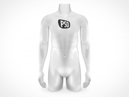 PSD Mock-up Male Plastic Store Mannequin T-Shirt Tattoo