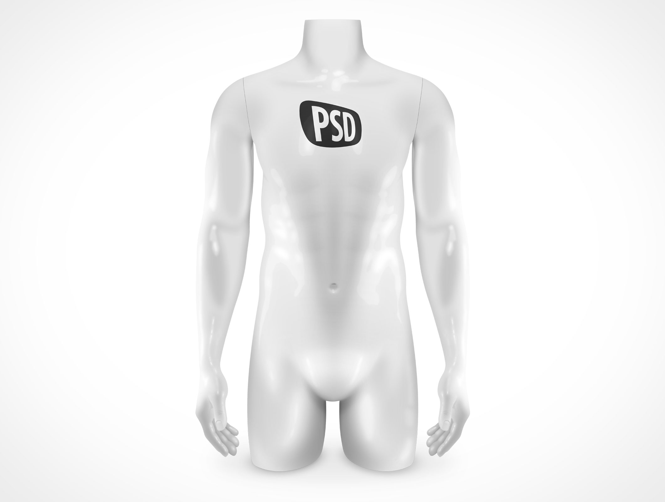 PSD Mock-up Male Plastic Store Mannequin T-Shirt Tattoo