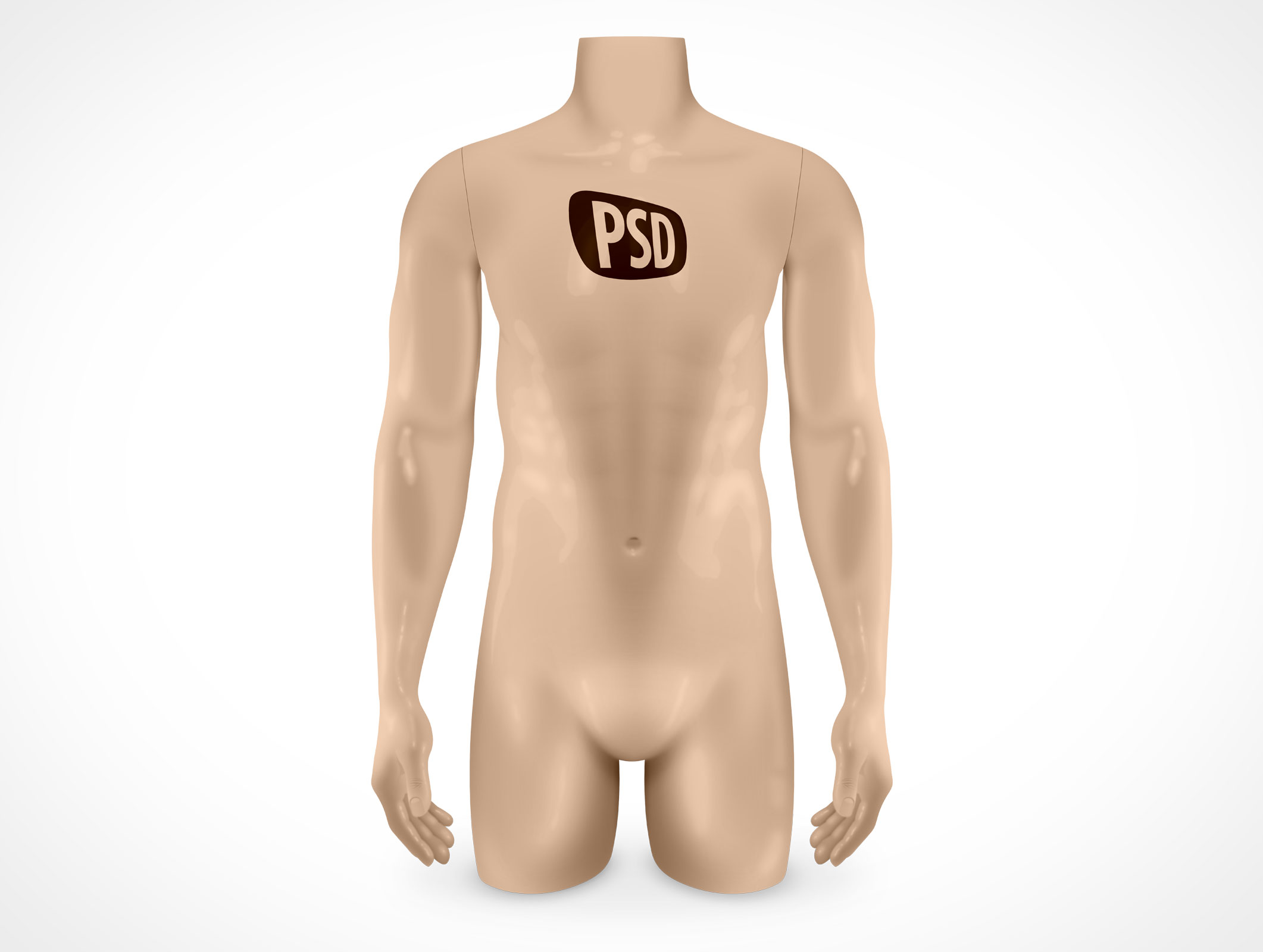 PSD Mock-up Male Plastic Store Mannequin T-Shirt Tattoo