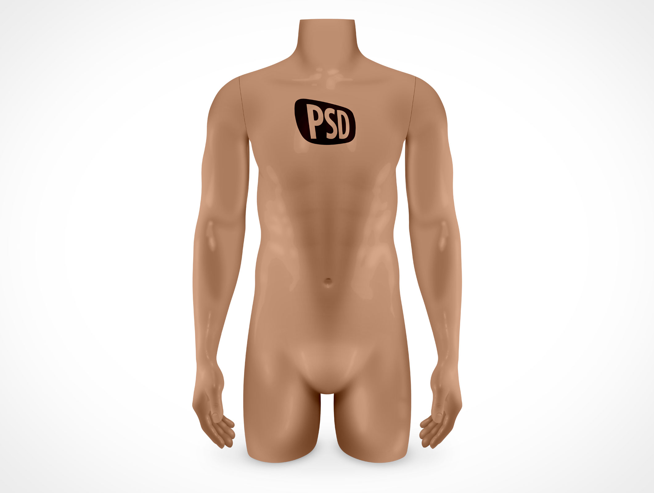 PSD Mock-up Male Plastic Store Mannequin T-Shirt Tattoo