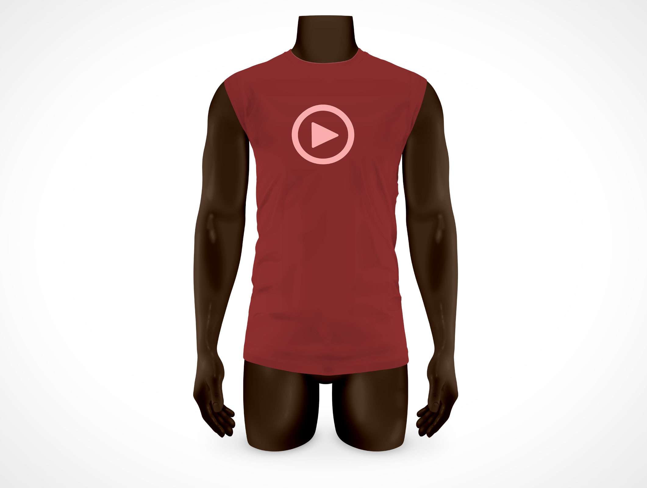 PSD Mock-up T-Shirt Mens Red Large