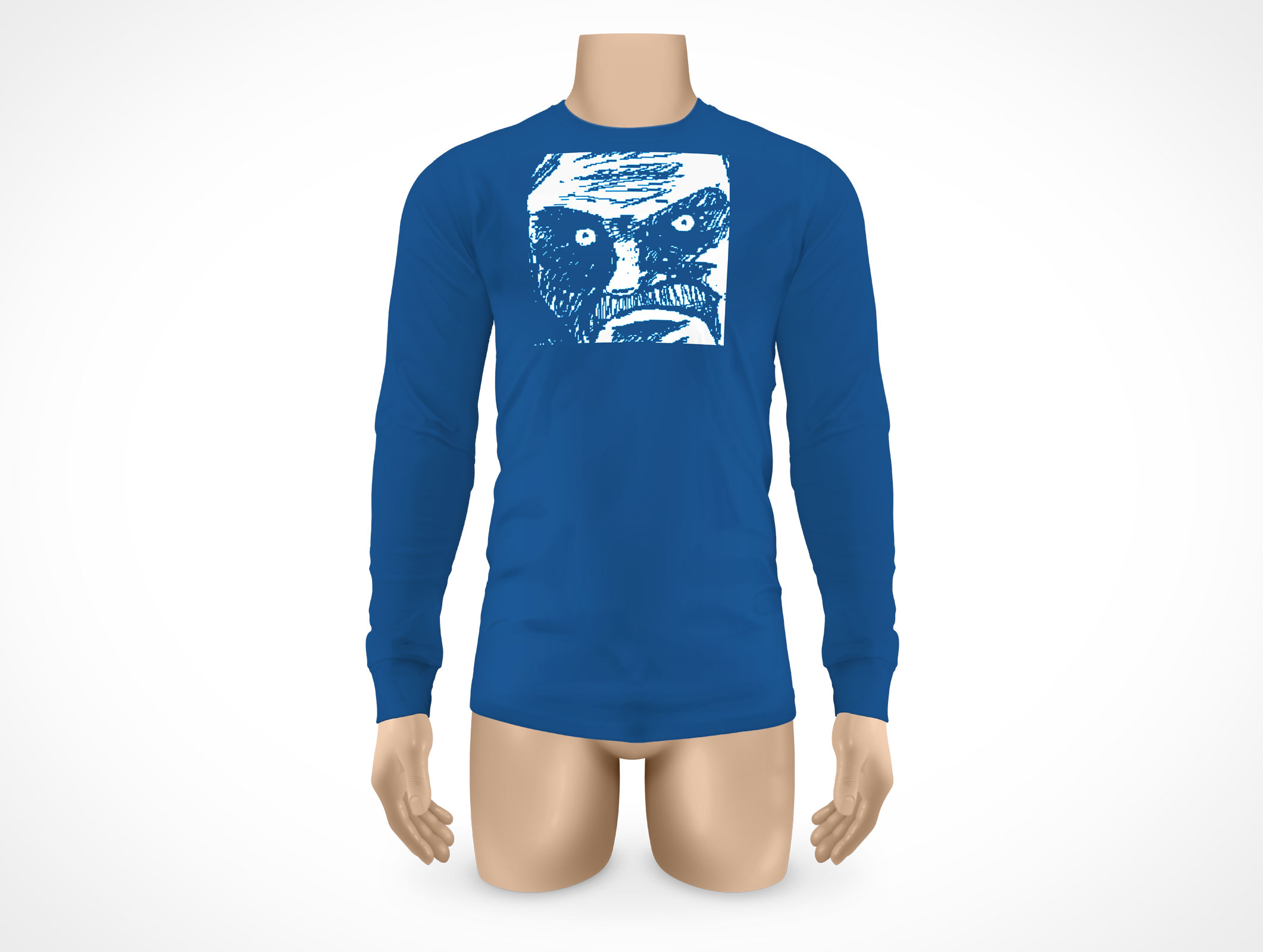 PSD Mock-up Mens Long Sleeve T-Shirt