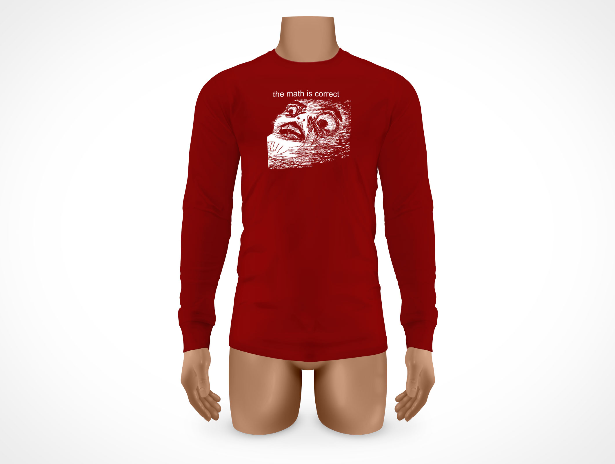 PSD Mock-up Mens Long Sleeve T-Shirt