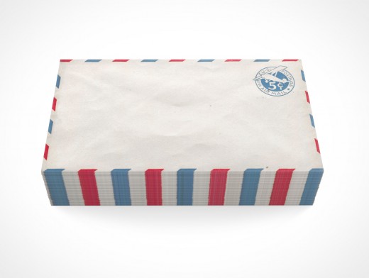 PSD Mock-up standard commercial blank envelope us air mail