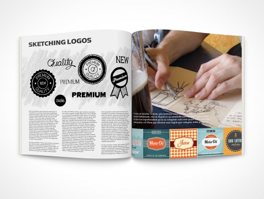 Spread Square Brochure Mockup 5r
