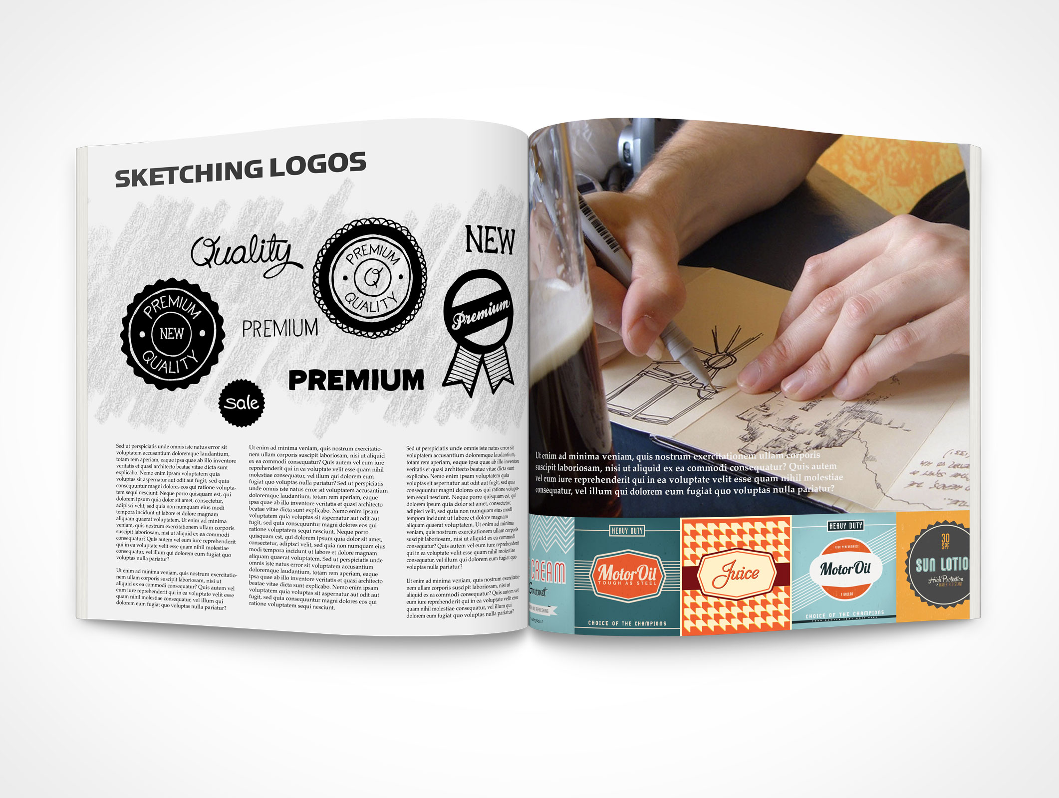 Spread Square Brochure Mockup 5r