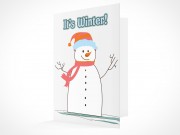 PSD Mockup seasons greeting holiday snowman card