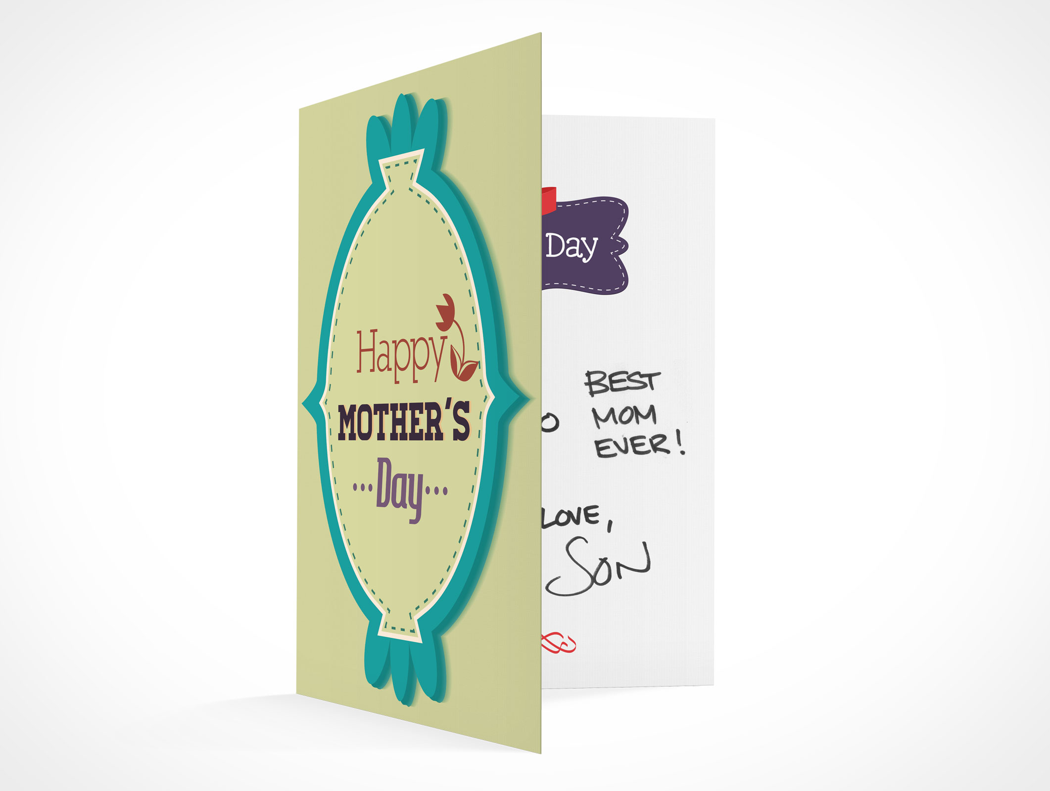Bi-Fold Greeting Card Mockup 2r