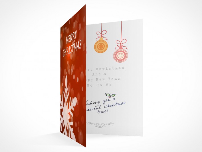 Visualize holiday designs with this Bi-Fold Greeting Card Mockup 3