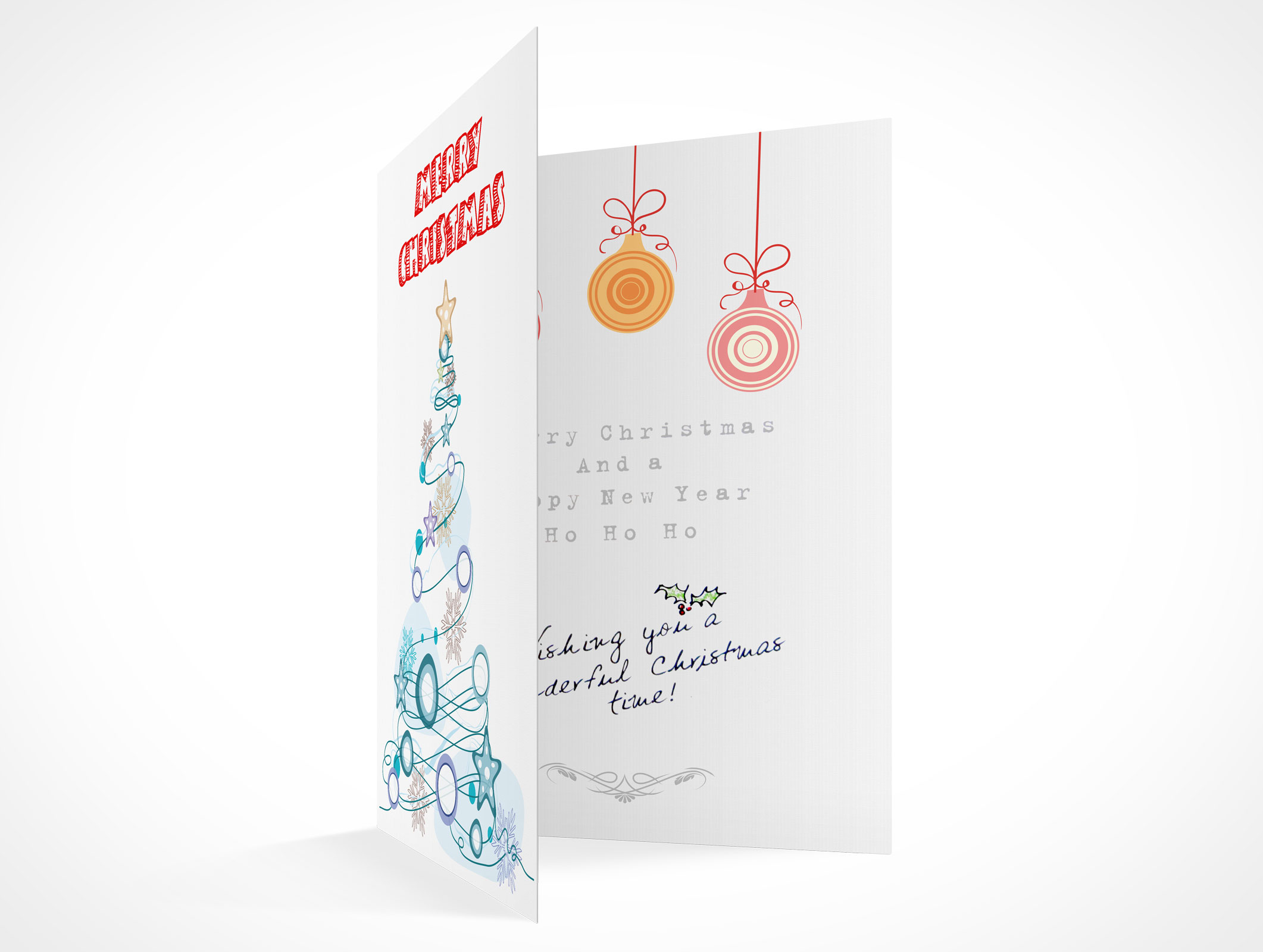 Bi-Fold Greeting Card Mockup 3r4
