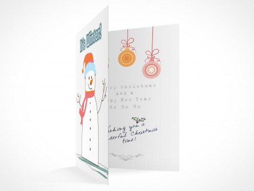 Visualize holiday designs with this Bi-Fold Greeting Card Mockup 3