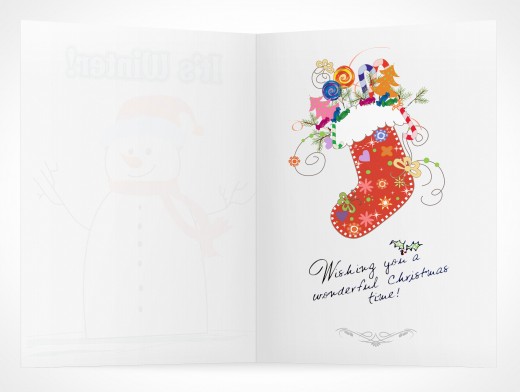 Sample holiday designs on this Bi-Fold Greeting Card Mockup 6