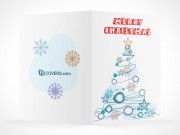PSD Mockup seasons greeting holiday christmas tree card