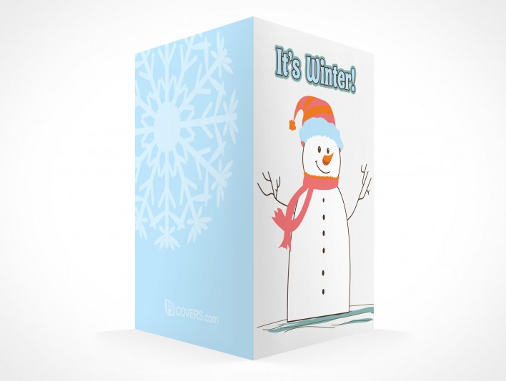 Share holiday messaging with this Bi-Fold Greeting Card Mockup 9