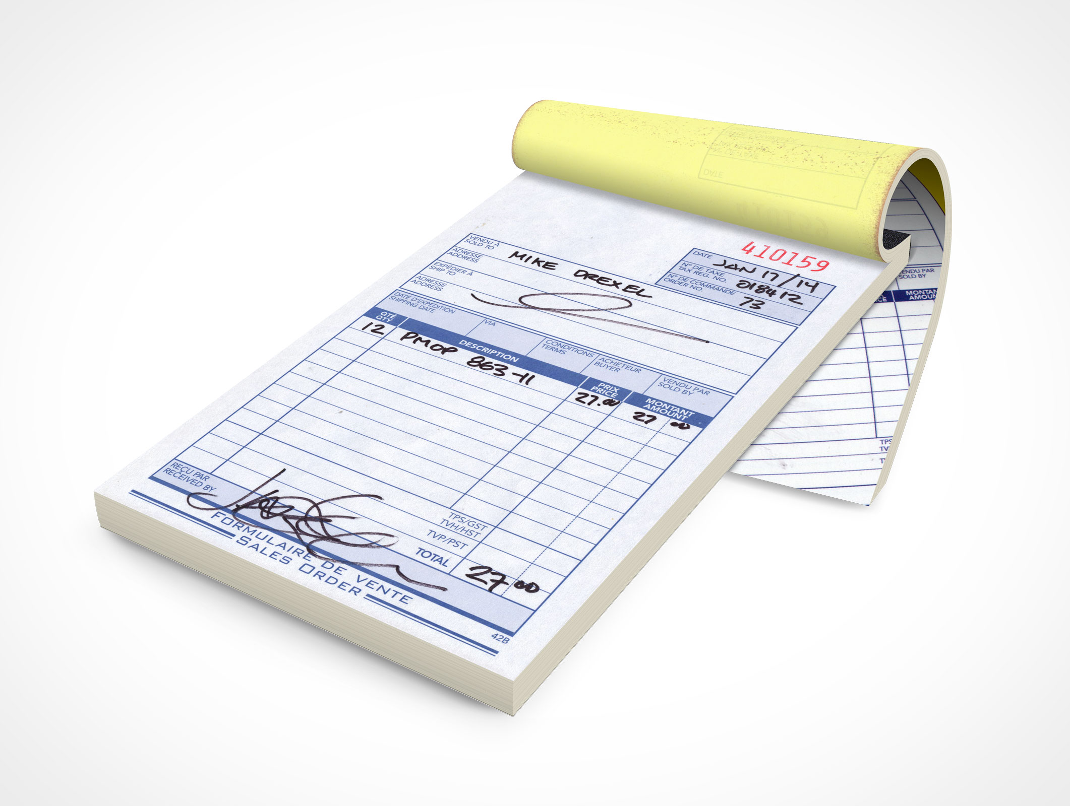 Tape Bound Notepad Mockup 7r