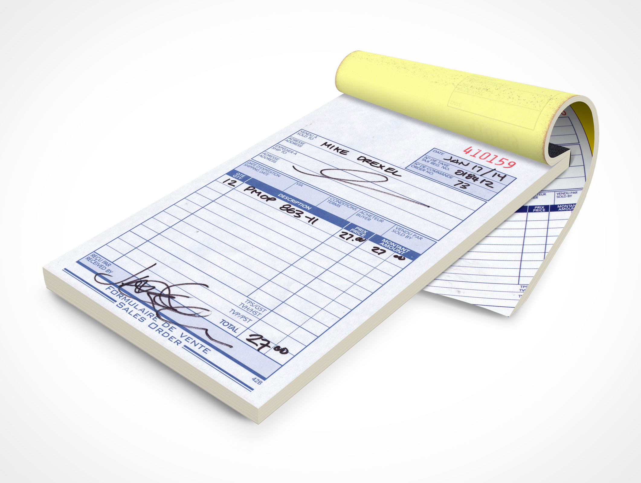 Tape Bound Notepad Mockup 8r4