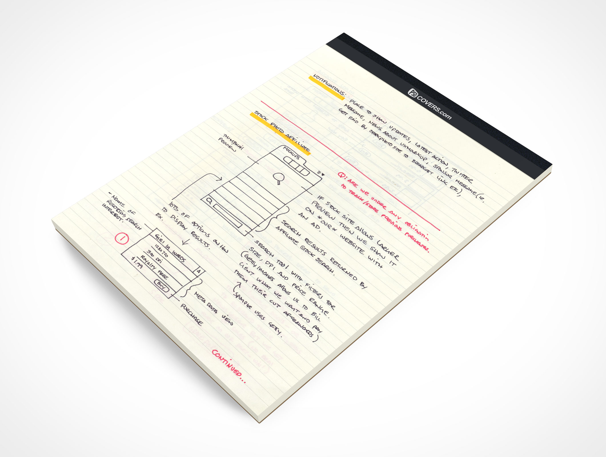 Stationery Notepad Mockup 3r4