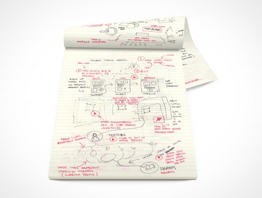 PSD Mockup Open Office Stationary Concept Sketching Pad