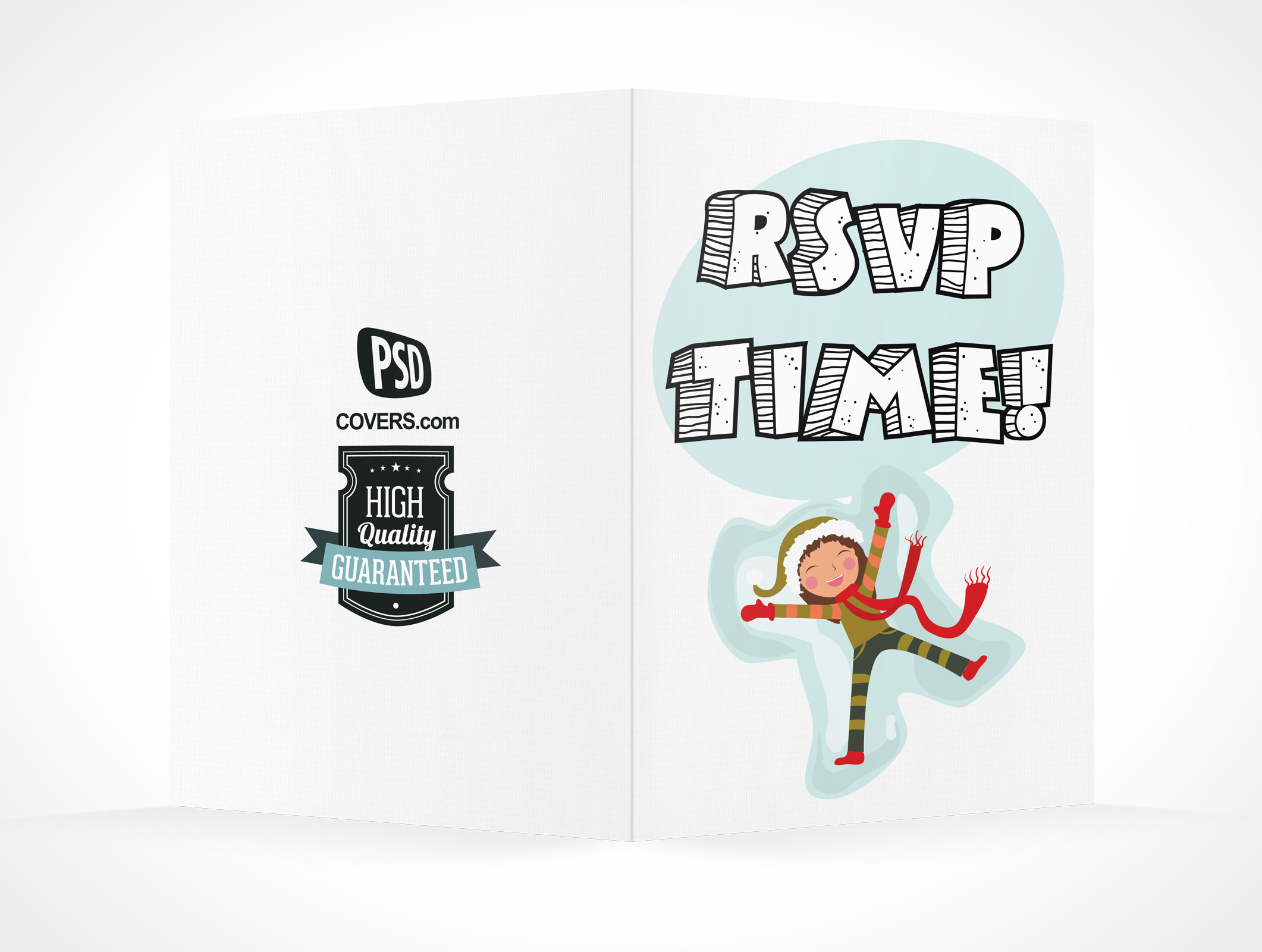 PSD Mockup RSVP youth party invitation card