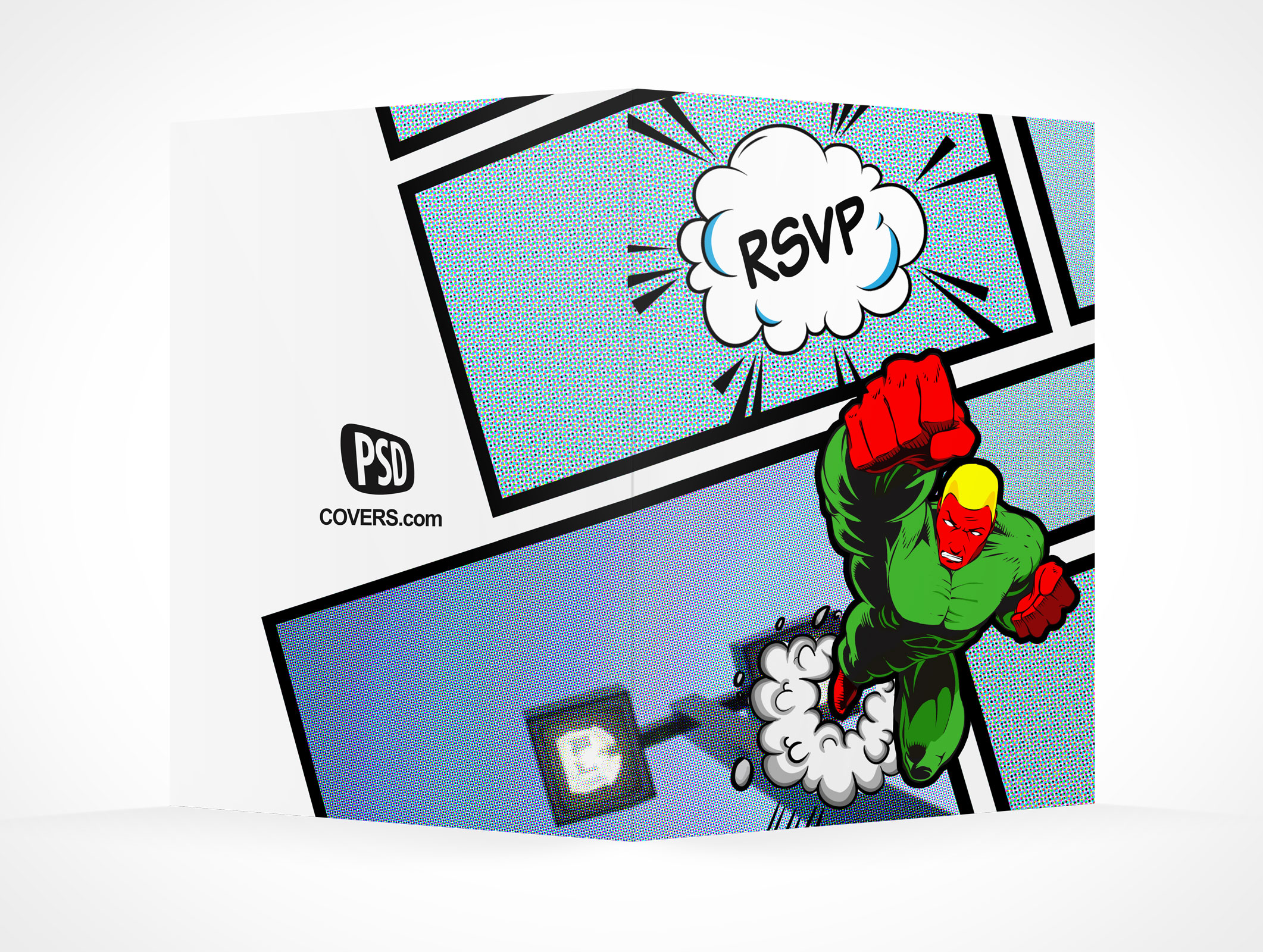 PSD Mockup RSVP birthday party invitation card