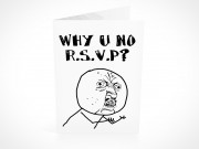 PSD Mockup RSVP fuuu why u no party invitation card