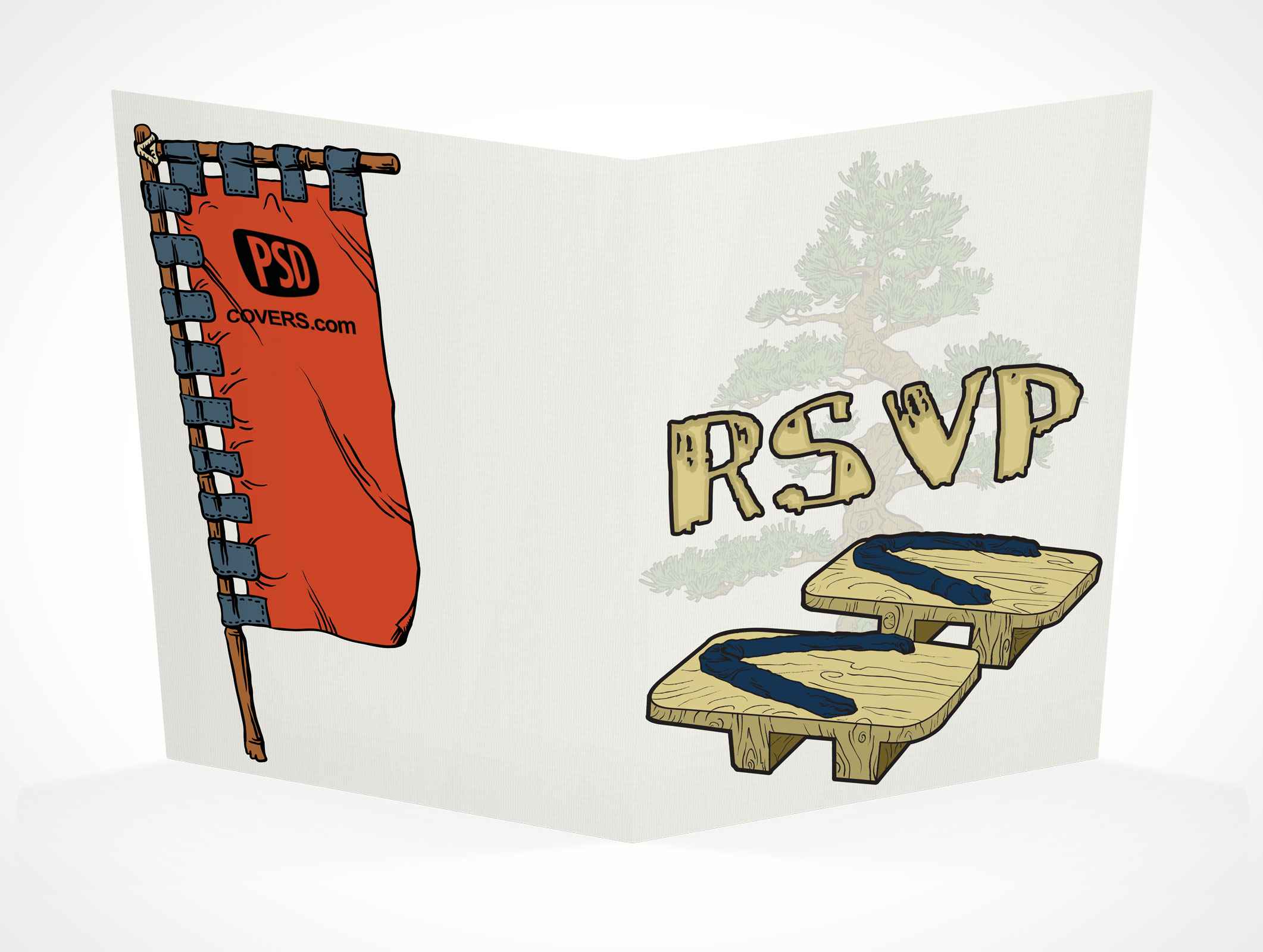 Bi-Fold RSVP Card Mockup 13r4