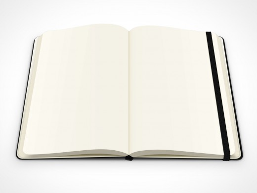 PSD Mockup hardcover blank moleskine sketch notebook