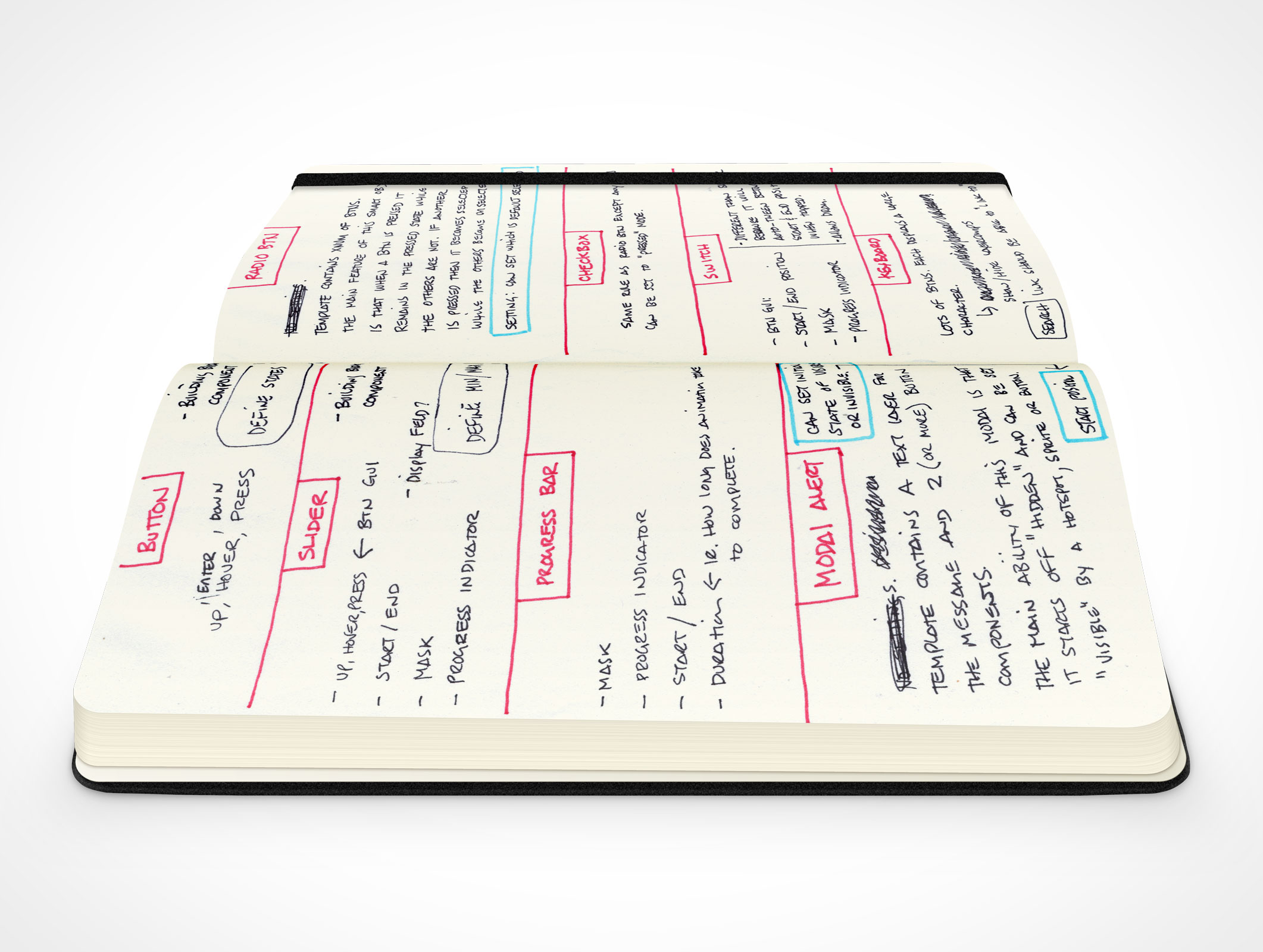 PSD Mockup side view hardcover moleskine